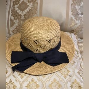New Women's Straw Sun Hat with Black Bow